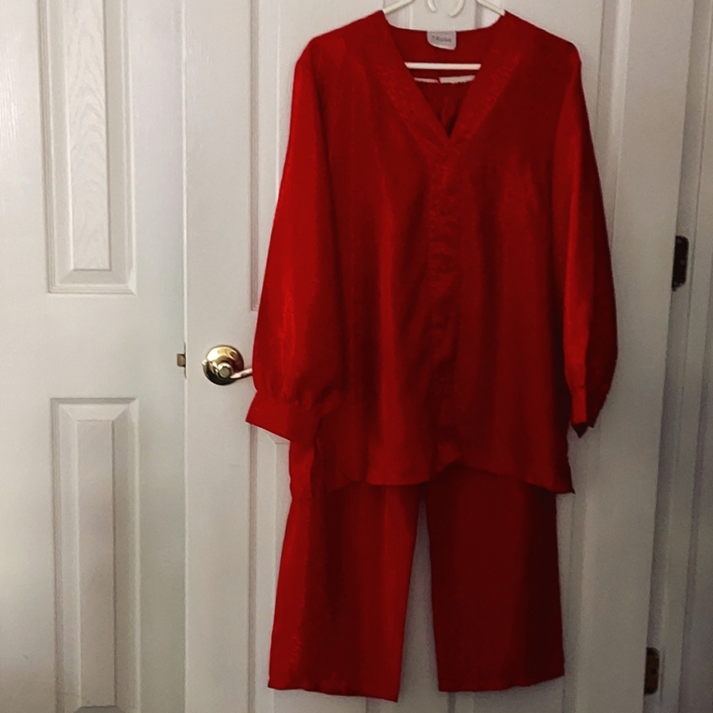 Red Women's Satiny Pajamas